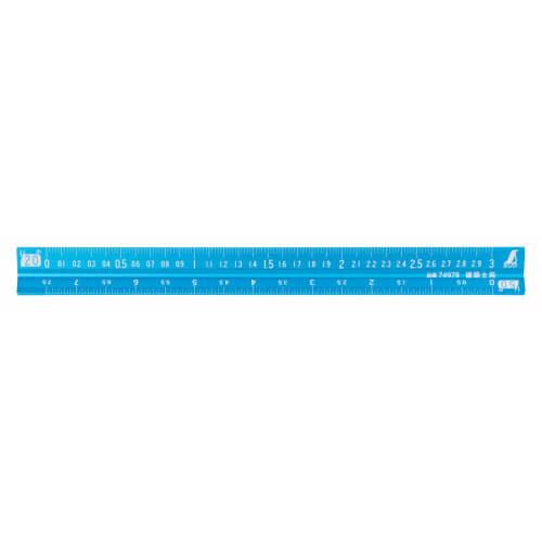 Shinwa Sokutei Aluminum Triangular Scale B-15, 15cm, for Architects, Blue, 74978