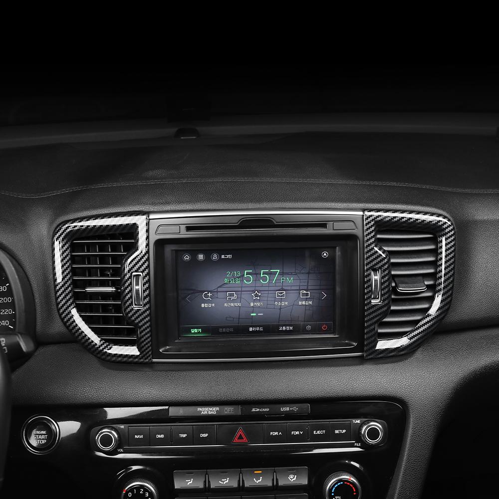 2Pcs LHD  ABS Dashboard Middle Air Conditioner Outlet Molding Decor Parts for Kia Sportage 2015- Car Decoration