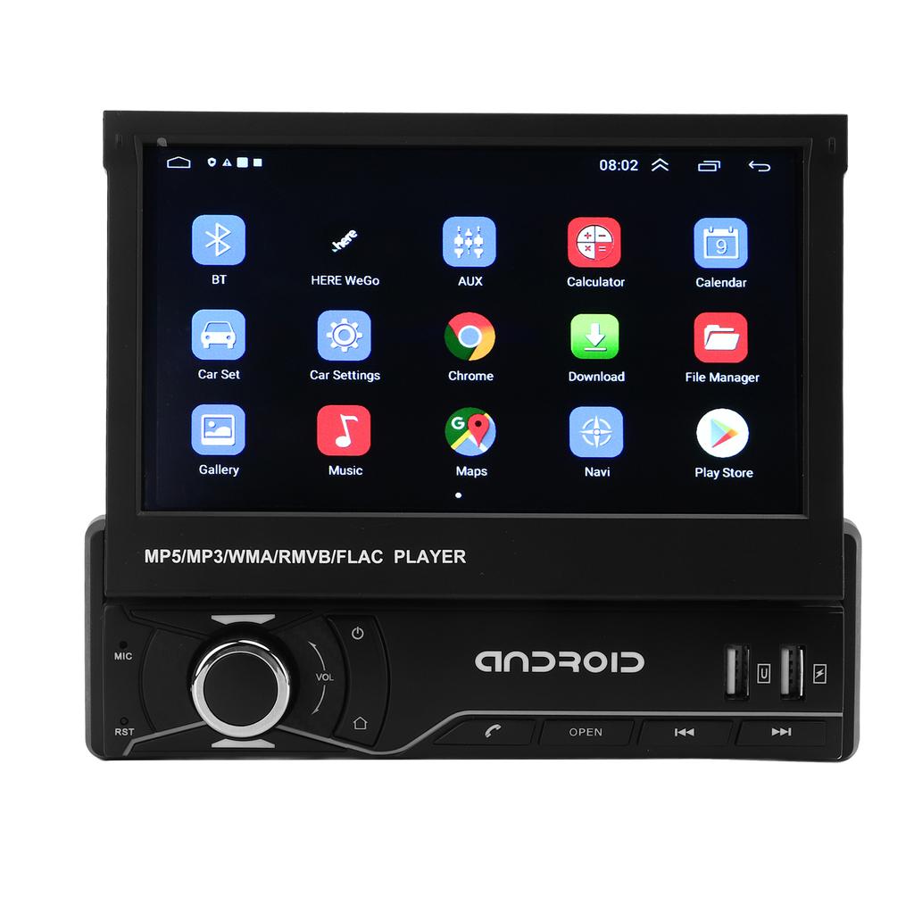 7-tums Single Din Bilradio Vikbar Pekskärm Navigation Handsfree-samtal med Backkamera 2+32GB