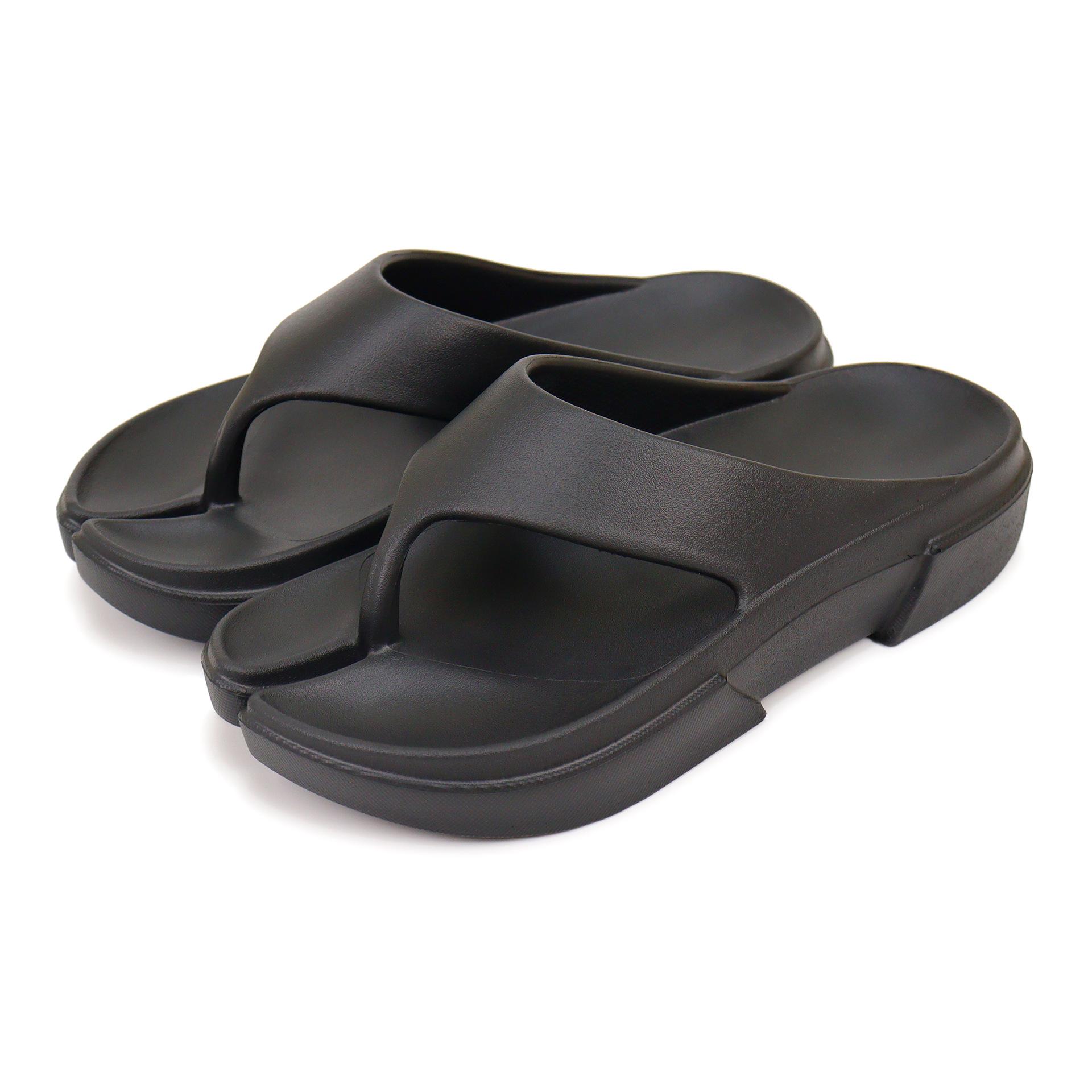 

Summer thick soled horseshoe flip flops for casual and comfortable wear, soft couple sandals for outerwear 38-39 чорний