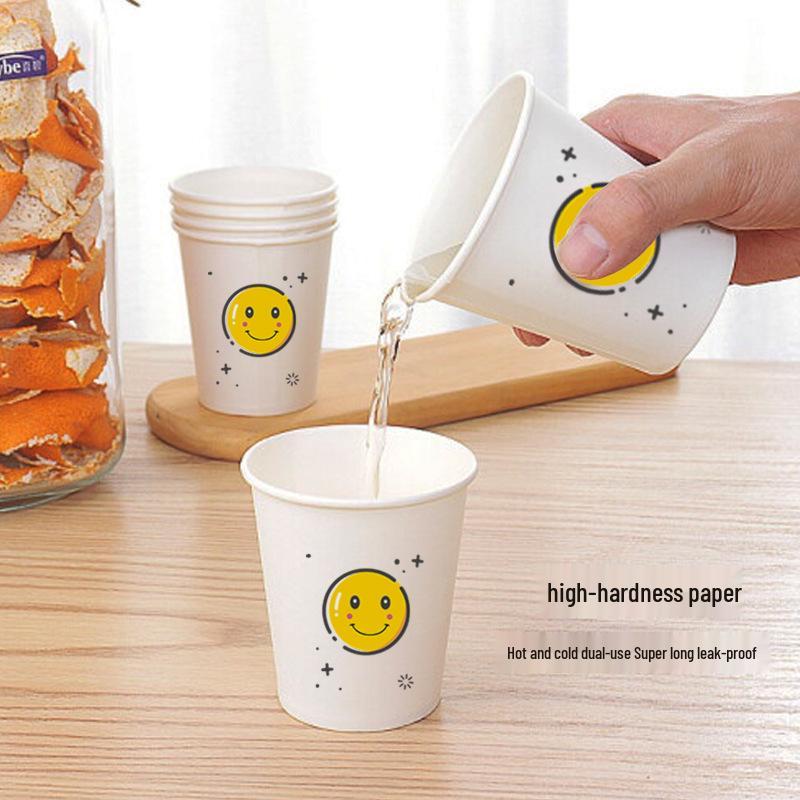 100 Copos de Papel Descartáveis Espessos para Bebidas Quentes e Frias, Uso no Escritório ou em Casa