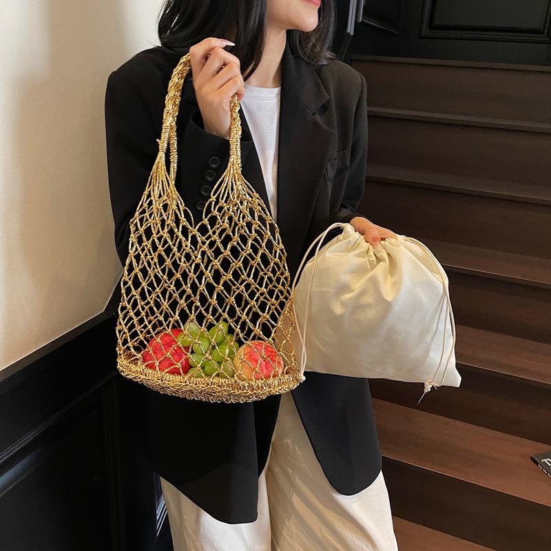 

Новая сумка ручной работы Модная женская сумка для ношения в руке Портативная пляжная плетеная сумка