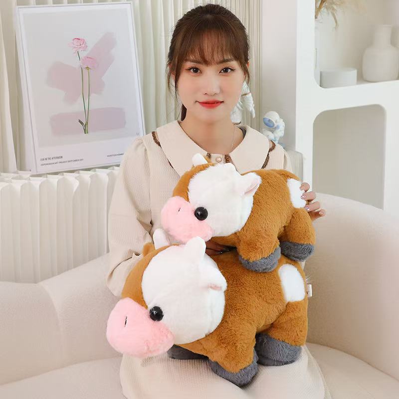 32cm Ranch Cow Doll Simulation Plush Toy Handmade Doll Cartoon Anime Cute Pillow Cushion Home Decoration Children's Birthday