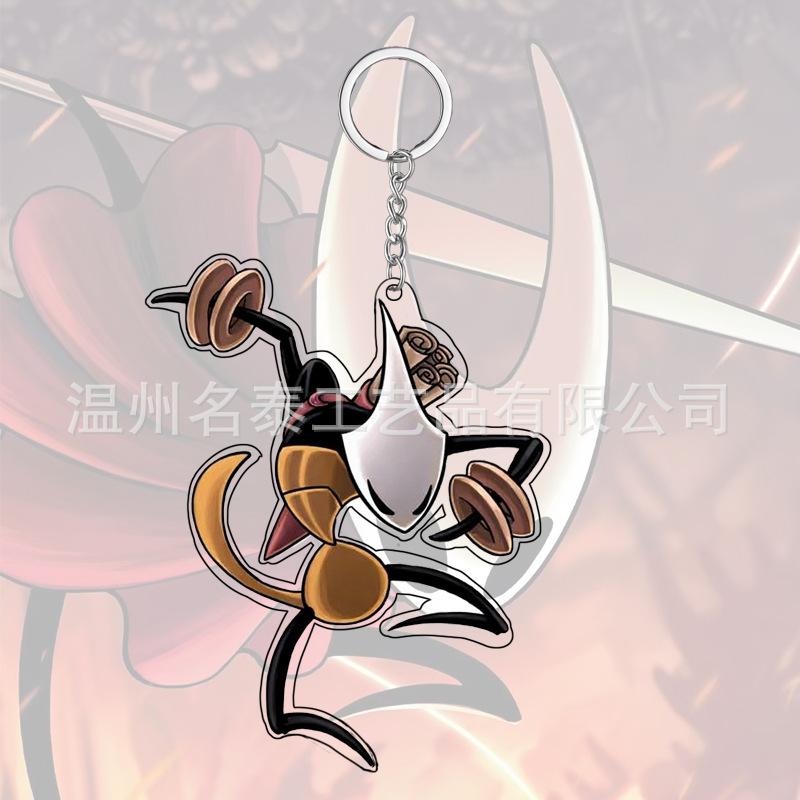 Anime Hollow Knight Silksong Porte-clés Acrylique Accessoires Charms de Sac Créatifs Pendentif de Sac à Dos Porte-clés Drôle Cadeau pour Fans
