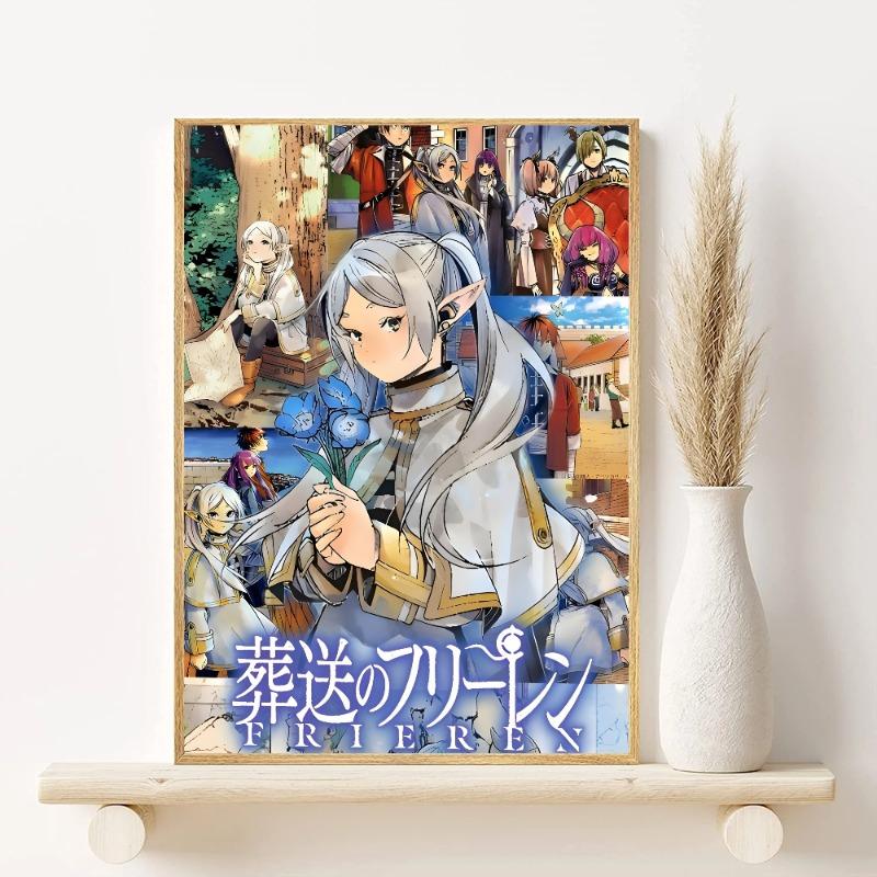 Frieren Anime Poster HD art sticky wall waterproof home living room bedroom bar aesthetic decoration