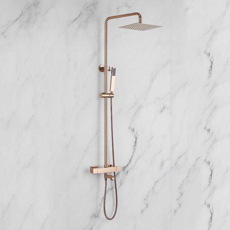 

Роскошный матовый золотой набор смесителей для ванной комнаты с эффектом дождя, настенный золотой смеситель для душа с горячей и холодной водой золотой