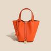 2025 Trending Women's Genuine Leather Cowhide Bucket Bag: Versatile, Top Layer Vegetable Tanned Handbag