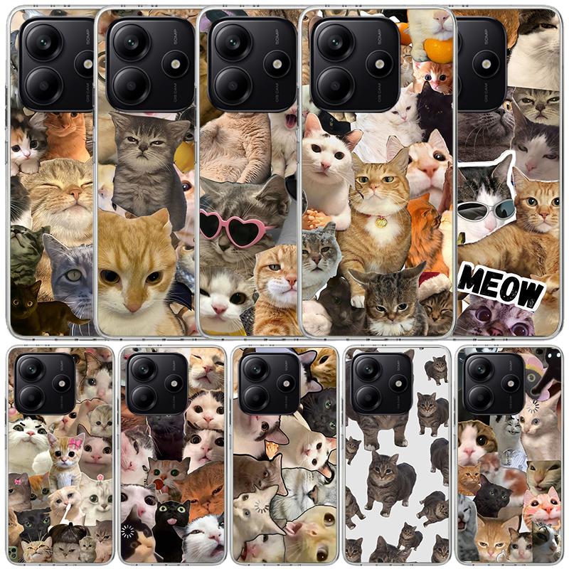 Crying Cat Memes Soft Cover for Xiaomi Redmi Note 15 14 13 12 Pro Plus Phone Case 14S 11S 11T 11E 10S 10 4G Pattern Shell Redmi