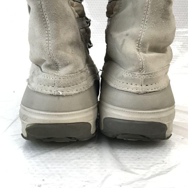 Columbia Warm Lined Waterproof Snow Boots 24.0 UK5.5 Gray Beige(USED)