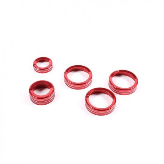 Red Alloy Center Console Switch Button Ring Knob Covery trim For Hummer H3 05-09