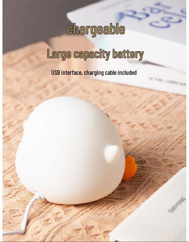 Doudou Duck Silicone Night Light: Children's Bedroom Sleep Aid & Valentine's/Birthday Gift