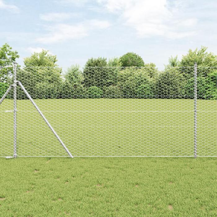 VidaXL Clôture hexagonale 1x10 m en acier galvanisé 42005643