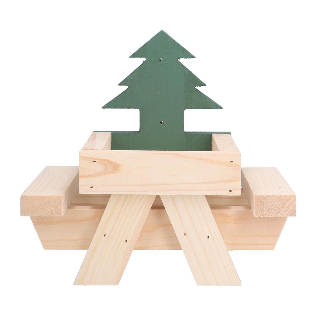Squirrel Picnic Table Wooden Funny Squirrel Feeder with Corn Cob Holder for Outdoor