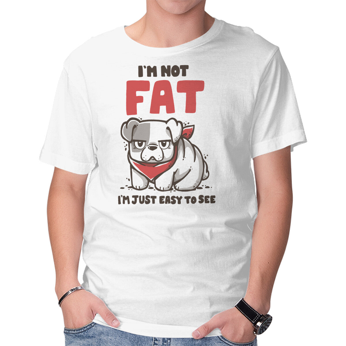 Unisex Crew Neck T-Shirt I m Just Easy To See Graphic Short Sleeve Casual Tee M
