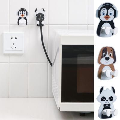Wall Mounted Cartoon Plug Hanger Plastic Power Cord Plug Bracket Creative Socket Storage Rack  Home