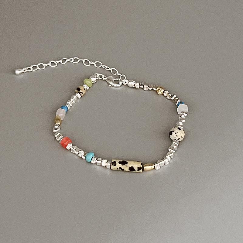 

Легкий Роскошный Модный Сладкий Прохладный Фрагментированный Серебряный Камень Любовь Браслет с Искусственным Жемчугом Женственный Индивидуальный Красочный Браслет из Бисера 5