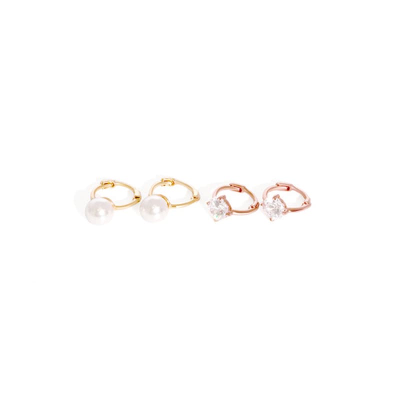 MAYBETOI 14k Cubic Pearl One-Touch Earrings (2 Types)
