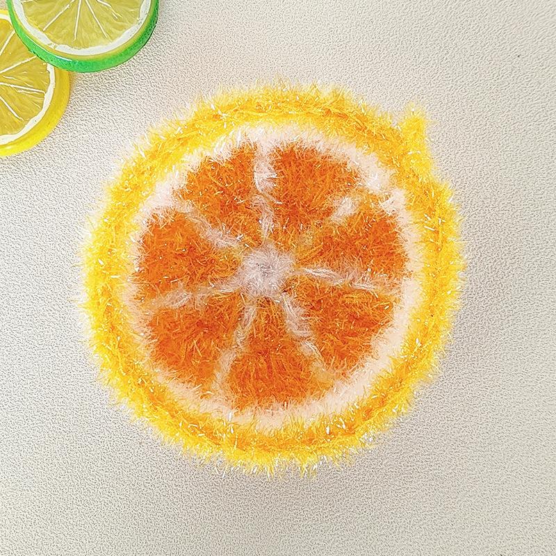 Lemon Dish Towel Brush Acrylic Woven Dish Towel Cleaning Hand Crocheted Dish Towel Household Kitchen Cleaning Tools