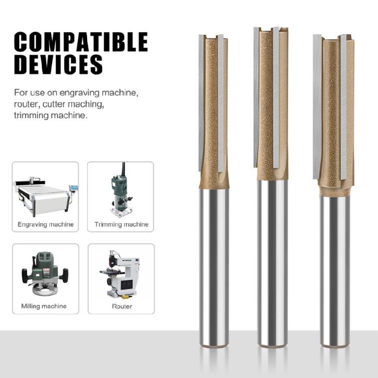 Straight Bit 1/4inch Woodworking Slot Milling 3 Flute Long Router Bit Tool Slotting End Mill Cutter Wood Board