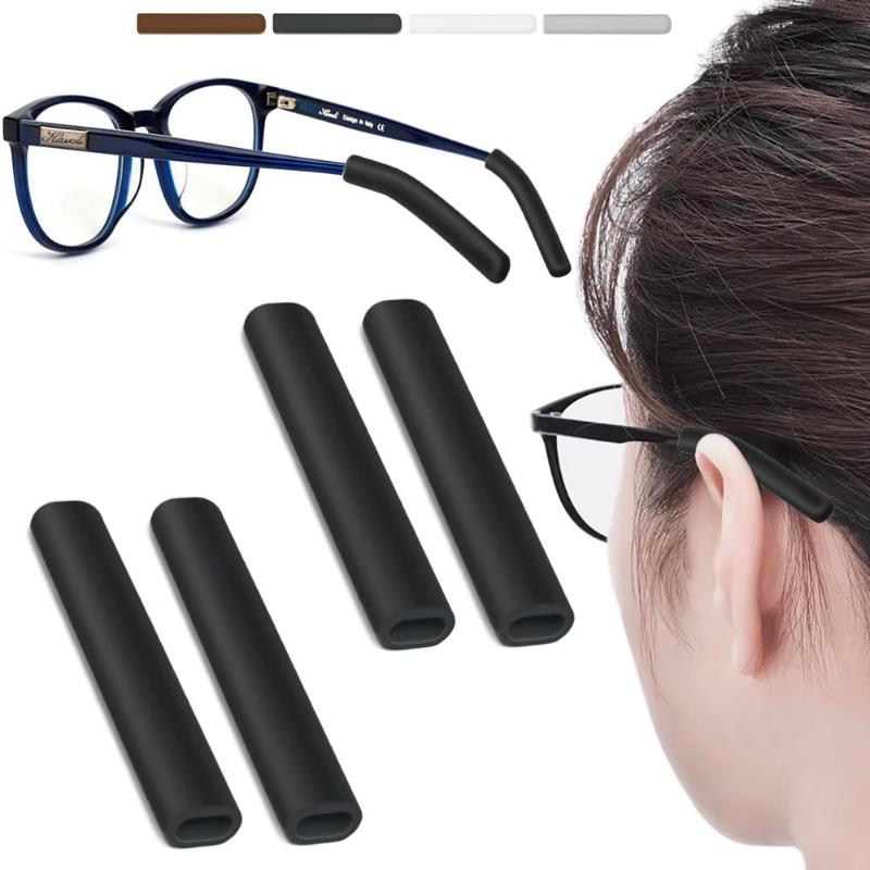 2 Pairs Glasses Anti-slip Cover Ear Hook Silicone Anti-Slip Holder For Sunglasses Eyeglass Leg Temple Tips Black White Brown