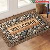 1pc Welcome Home Non-Slip Door Mat - Durable, Machine Washable Mat with Stone Pattern & Wood Texture Design - Perfect for Farmhouse Decor, All-Season