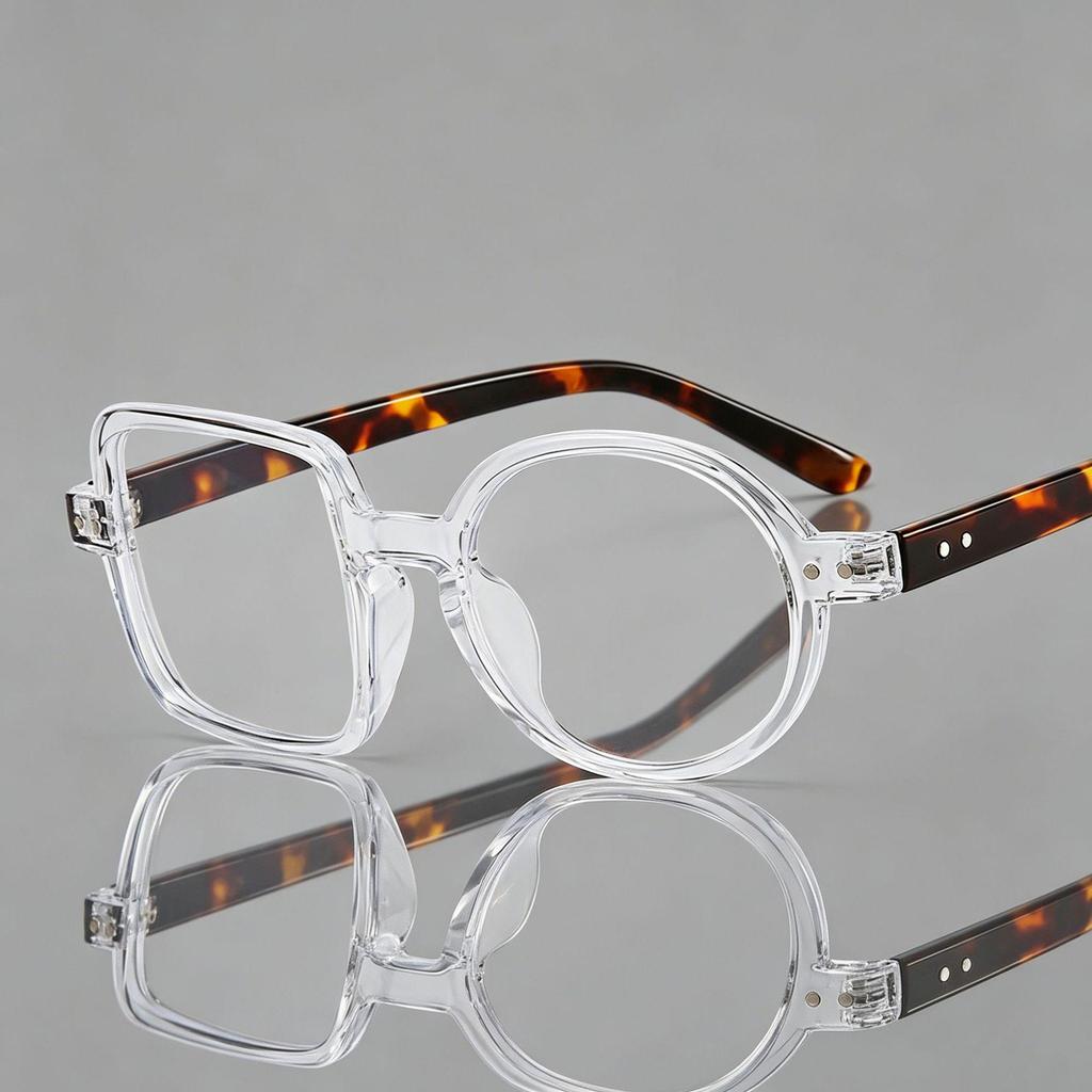 Retro Square Flat Lens Glasses - Casual & Versatile Party Fashion