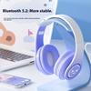 Gradual Color Change Bluetooth Headset Headset Subwoofer Colorful Luminous Wireless Headset Game Ear