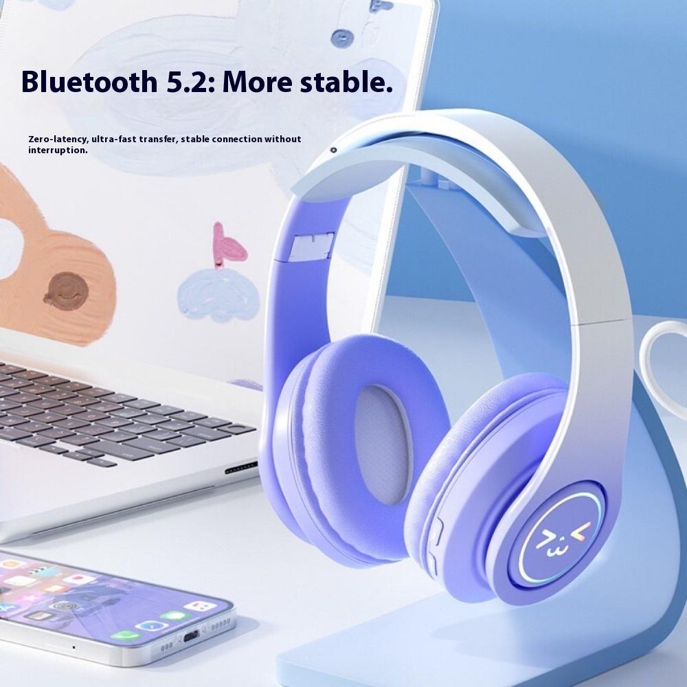 Gradual Color Change Bluetooth Headset Headset Subwoofer Colorful Luminous Wireless Headset Game Ear