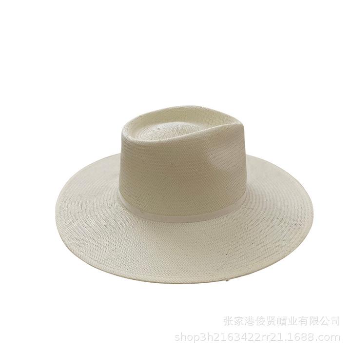 New papyrus top hat sunshade handwoven hat women's summer jazz top retro French elegant straw hat