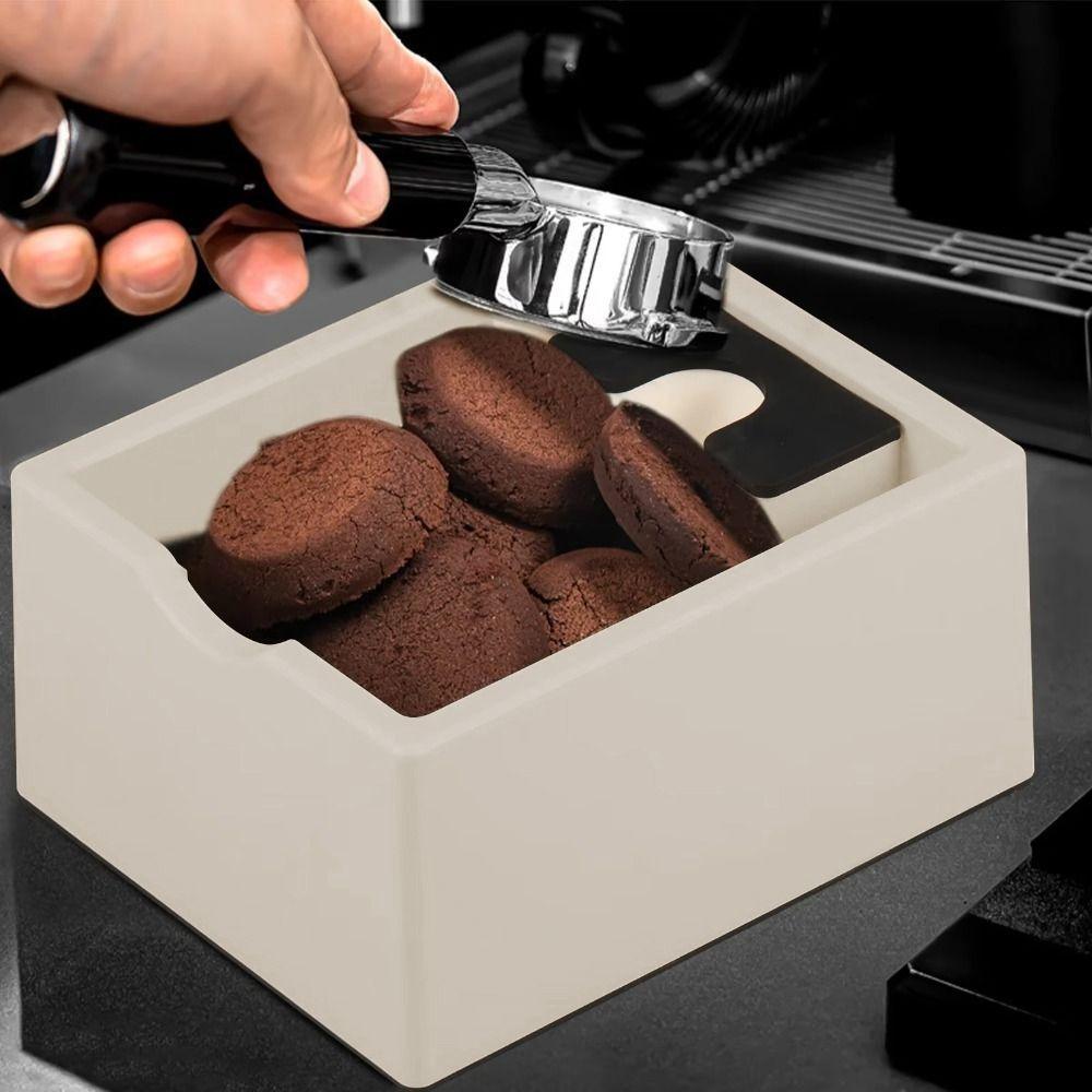 Anti Slip Base Espresso Grounds Container Rectangular Coffee Knocking Slag Bucket  Barista