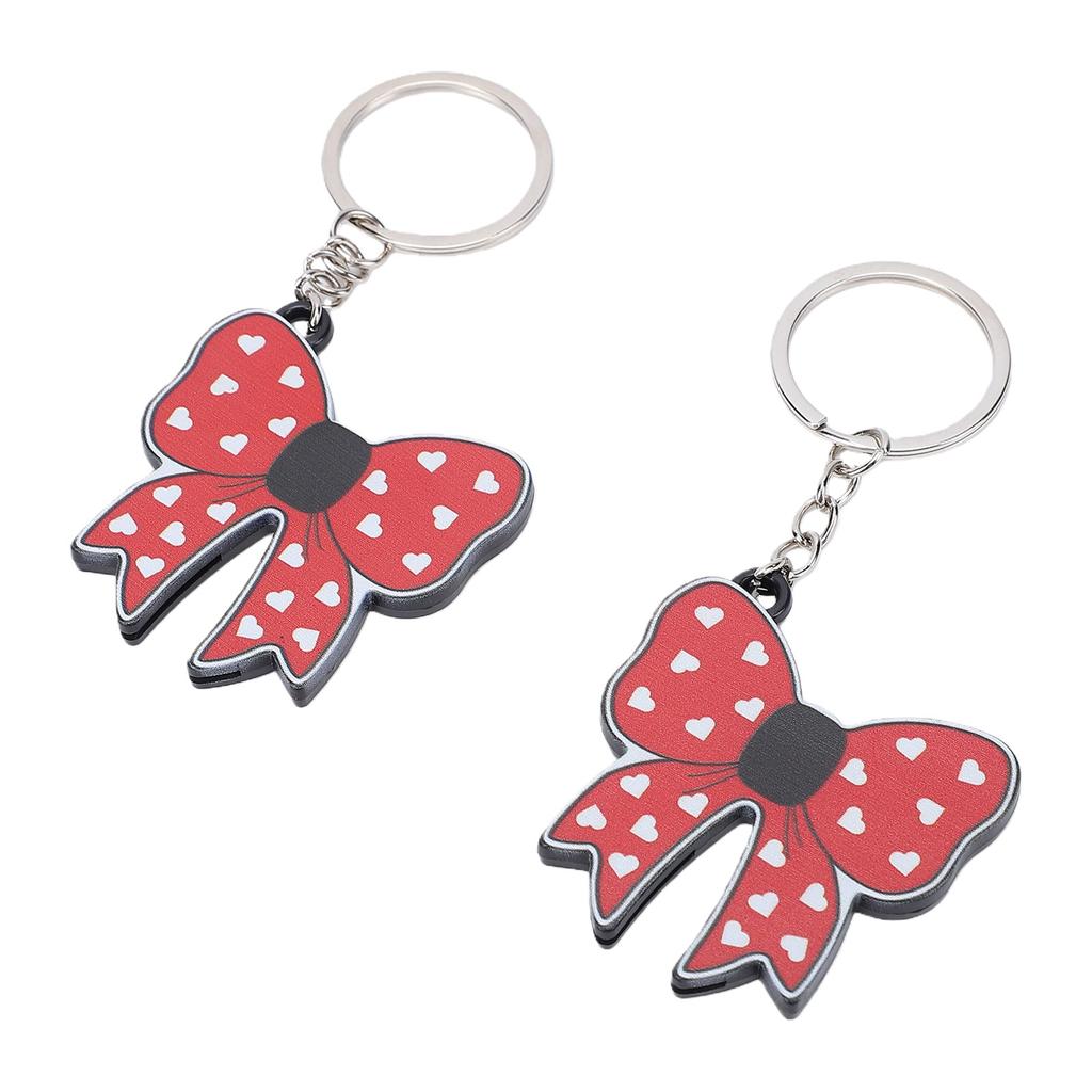 2PCS Bow Can Opener Keychain Multifunctional Cute Bow Shaped Beverage Beer Bottle Opener Keyring
