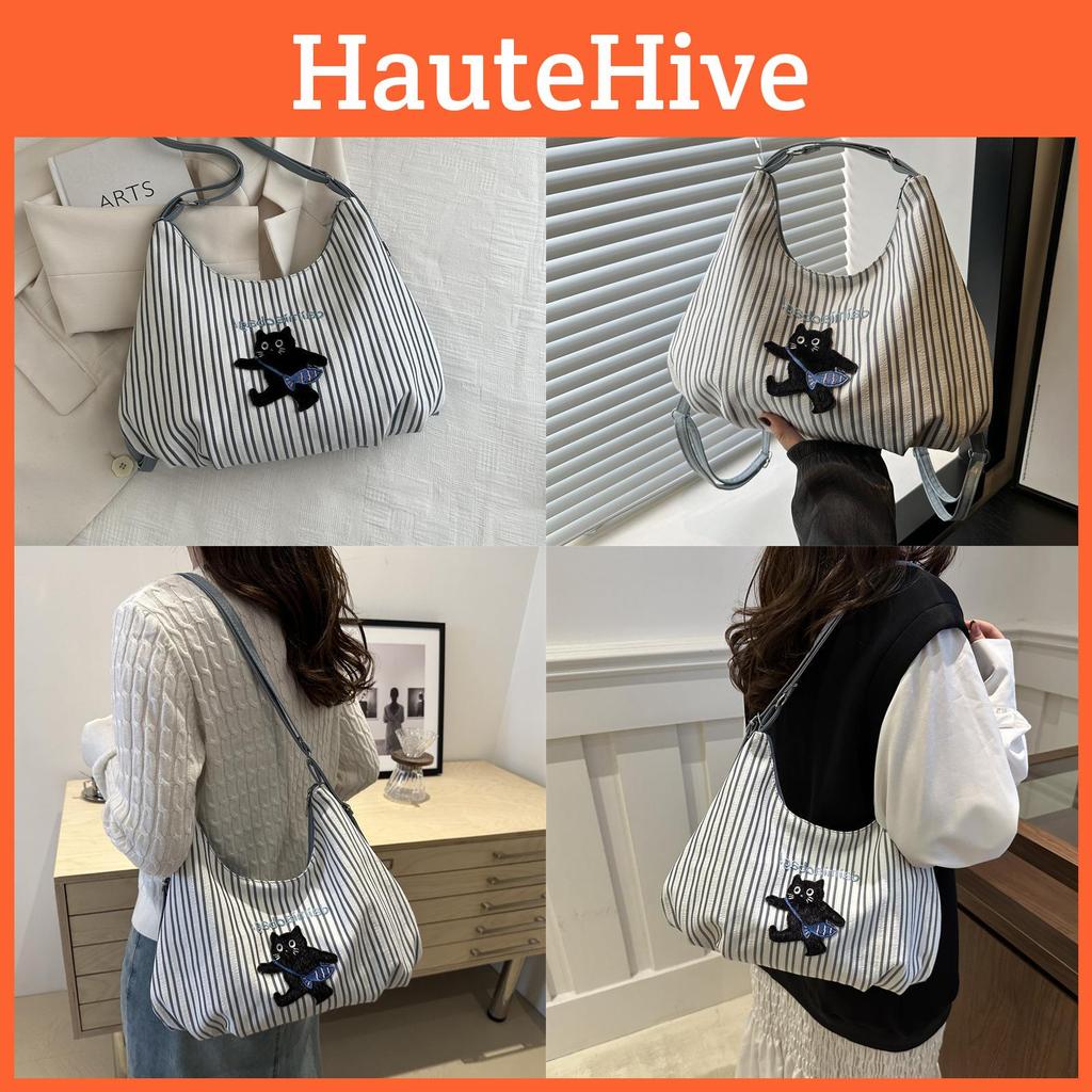 Stylish Large Capacity Blue Canvas Tote Bag For Women Perfect For Autumn Fashion