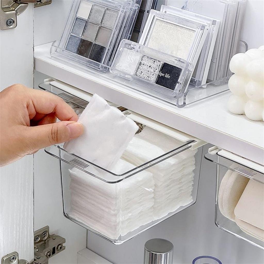 Translucent Plastic Container With Sliding Drawers for Dresser Bathroom Arrangement Under Sink