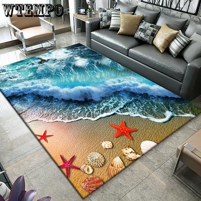 Tapete de conchas de estrelas do mar de praia para sala de estar, banheiro, tapete de chão, quarto, cabeceira, tapete de decoração de quarto