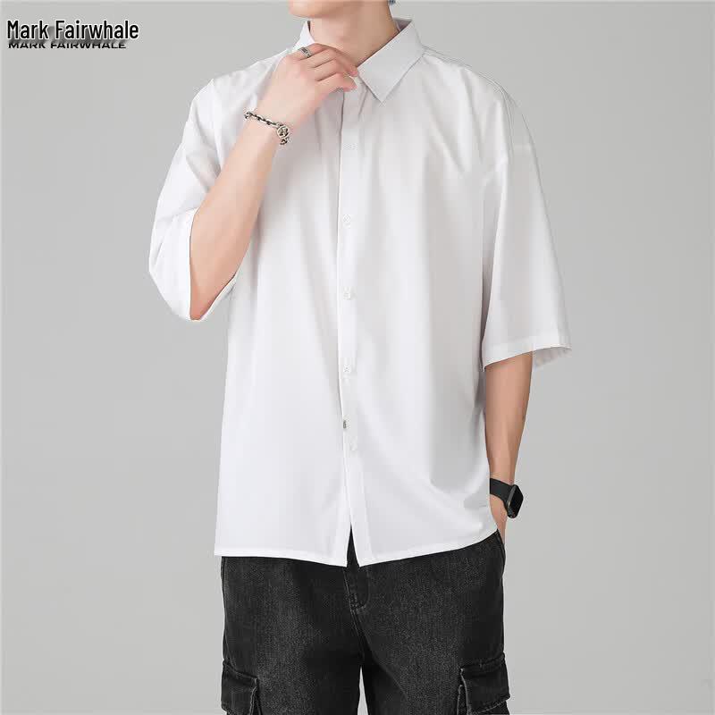Mark Fairwhale Men's Ice Silk Casual Short-Sleeve Shirt