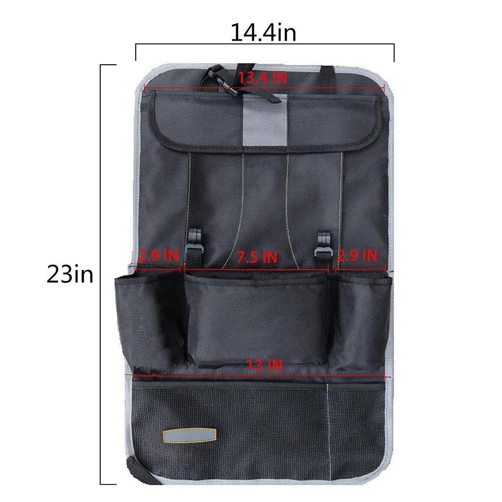 Car Seat Back Bag Oxford Cloth Bag Anti-Kick Pad Gray 58*(Width)36cm*(Thick)1cm