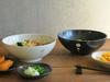 Tableware East Noodle Bowl, Large, Black, Polka Dot, Monotone Series, 1,500cc