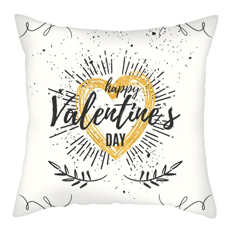 Happy Valentine's Day Words Pillow Cases for Home Bedroom Sofa Chair