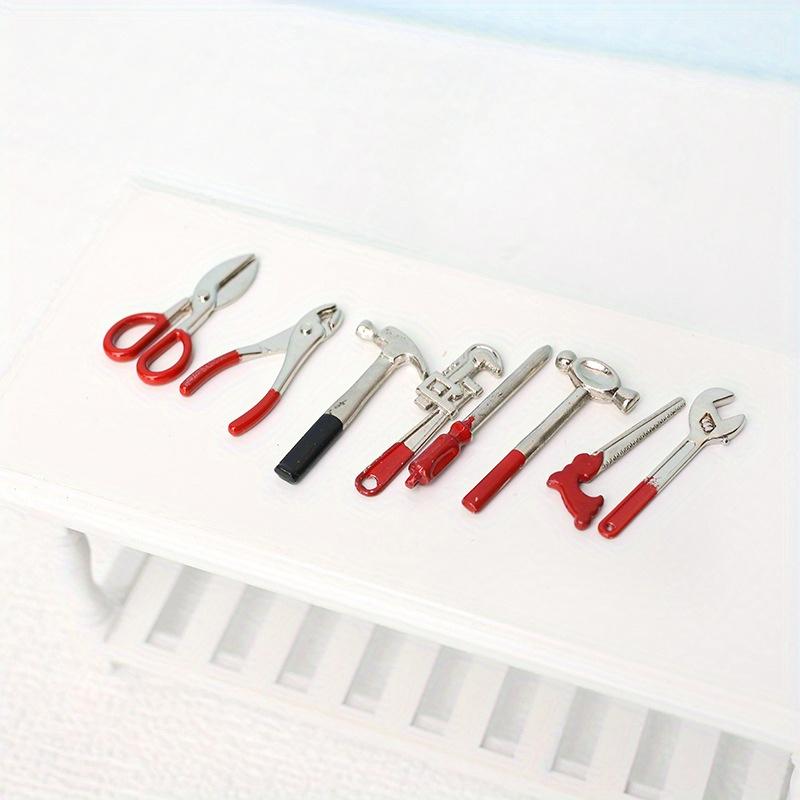 9pcs 1:12 Dollhouse Miniature Toolbox Handmade Mini Tools Sets Model Furniture Accessories For Doll House Decor Kids Toys DIY