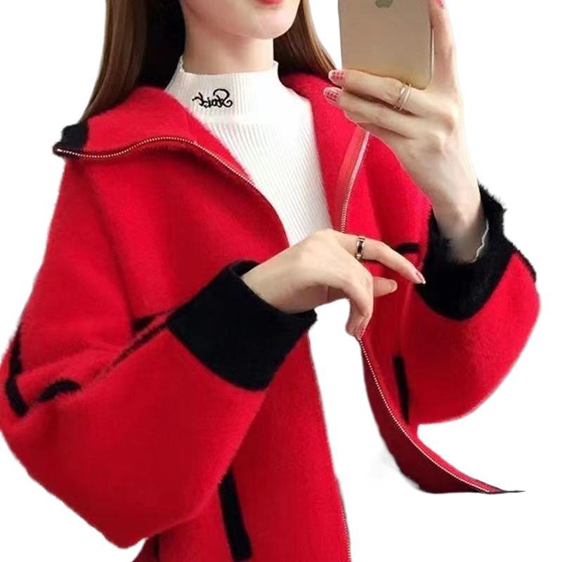 Women's Autumn & Winter Knit Cardigan: Loose Denim College Style Versatile Casual Outerwear