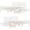 Solid Wood Bed without Mattress White 135 x 190 cm Pine Wood