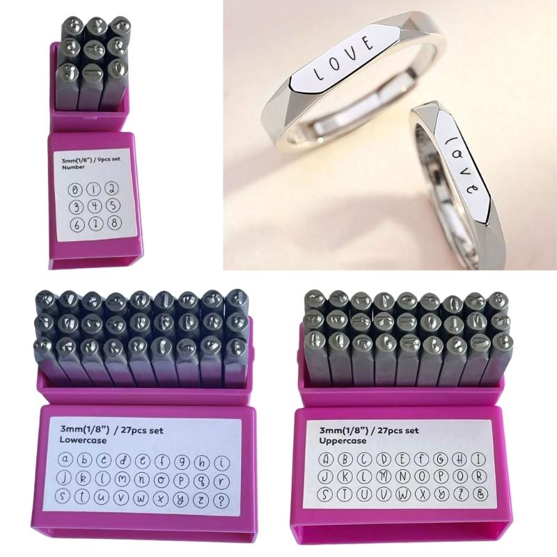 Professional 3mm Steel Letter Number Stamper Metal Handle Leather Punches Carving Tool For Leather Craft Jewelry Making