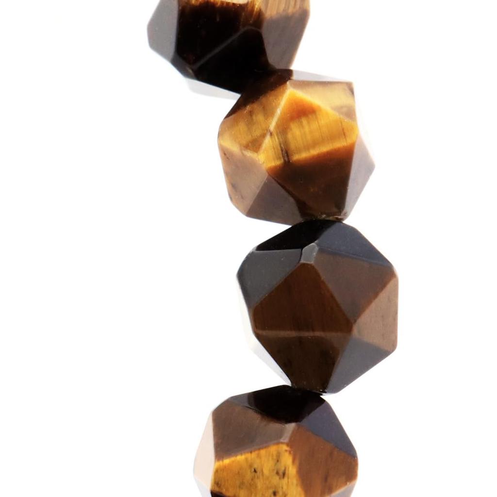 Tiger Eye Onyx Bracelet for Star Cut Black for Career Natural Power Day Inner Circumference [GOLD STONE] Men, 10mm, Tiger's Eye, Agate, Luck, Stylish,