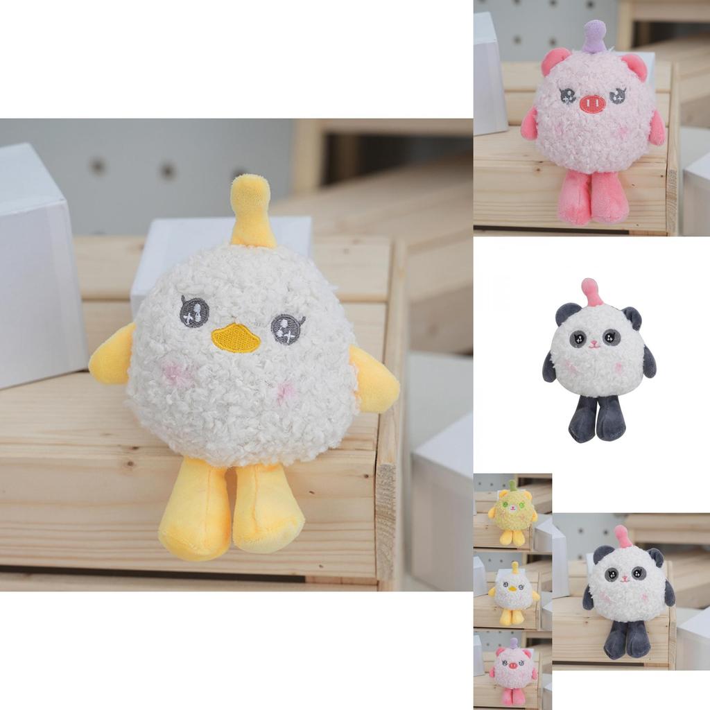 Fluffy Plush Cartoon Keychain Backpack Charm Cute Key Ring For Girls And Kids