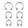 6PCS/Set Metal Horseshoe Fake Nose Ring C Clip BCR Septum Lip Stainless Steel Piercing Falso Nose Rings Hoop for Women Men