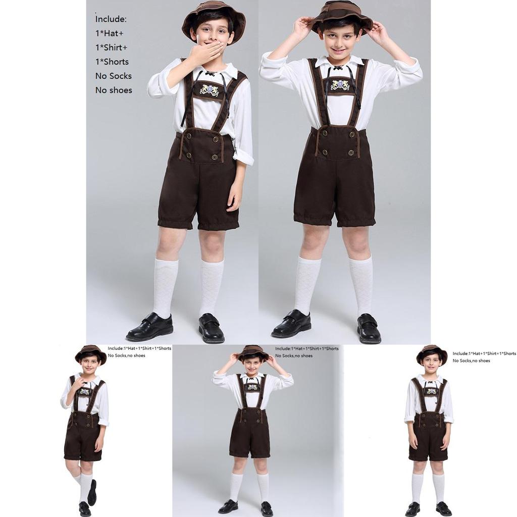 Authentisches Deutsches Oktoberfest-Kinderkostüm mit Hut für Halloween und Cosplay