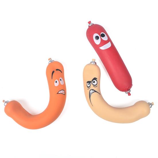 צעצוע חם וגמיש להוצאת נקניקיות עם חול זיכרון, TPR רך לפידג'ט להקלה על מתח, גאדג'ט דחיסה בצורת נקניקייה ריאליסטי לילדים ומבוגרים