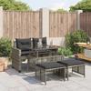 VidaXL Garden Lounge Set with Cushions 4 Pcs Grey Wicker Glass, Outdoor Sofa Set, Garden Lounge, 368136
