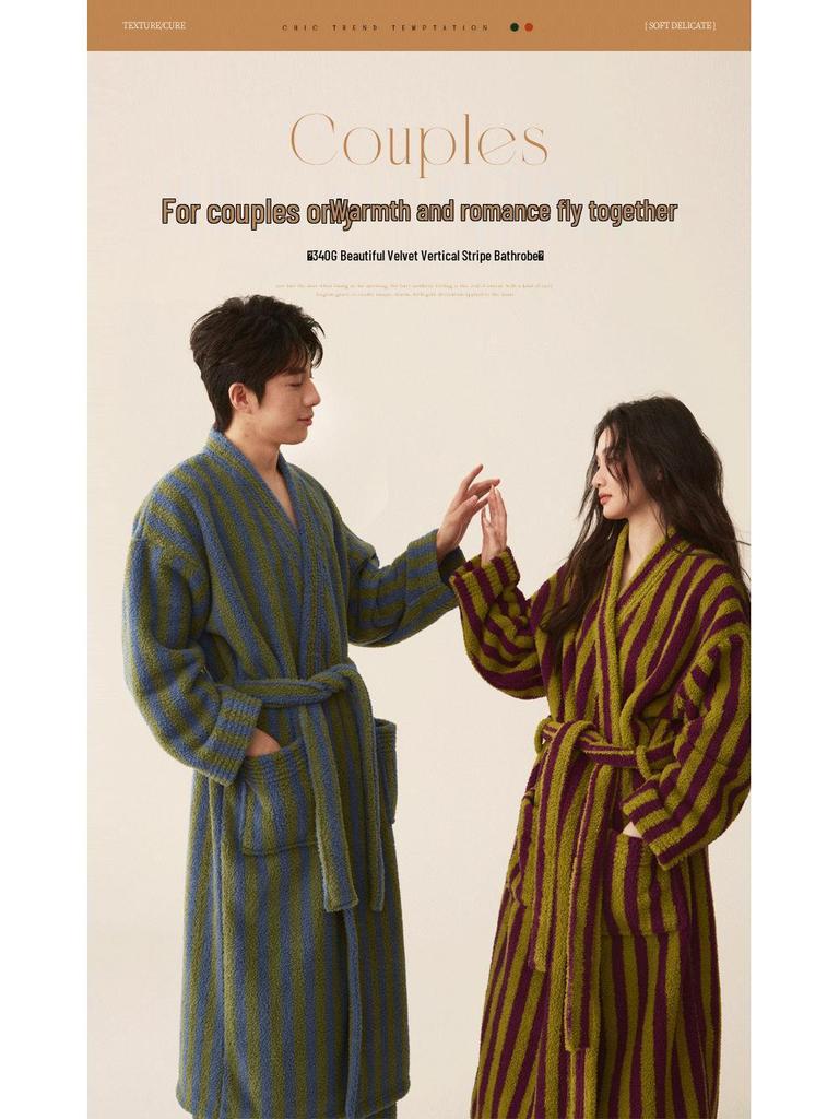 Bata de Franela Polar Coral para Mujer Otoño/Invierno: Bata y Pijama Gruesos, Cálidos, Plus Terciopelo