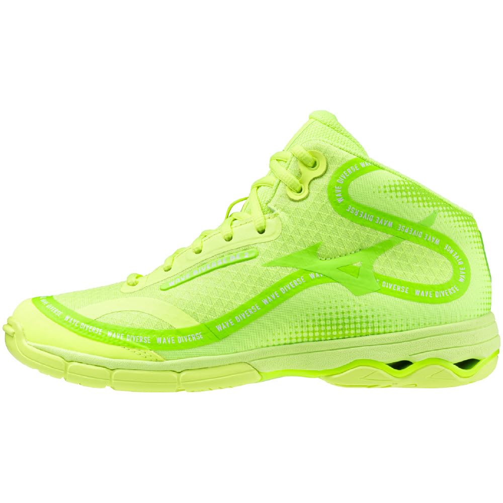 

Фитнес-обувь Wave Diverse DE 2 для зала, студии, тренировок, неолайм x жасмин-зеленый, см 2E [Mizuno] 22.5